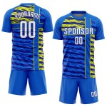 Marineblau-Gold Royal Sublimation Uniform Trikot Weiß Fußball Custom