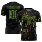 Abstrakte Jersey Uniform Kunst Fußball Neon Sublimation Grün-Pink Fragment Custom Schwarz