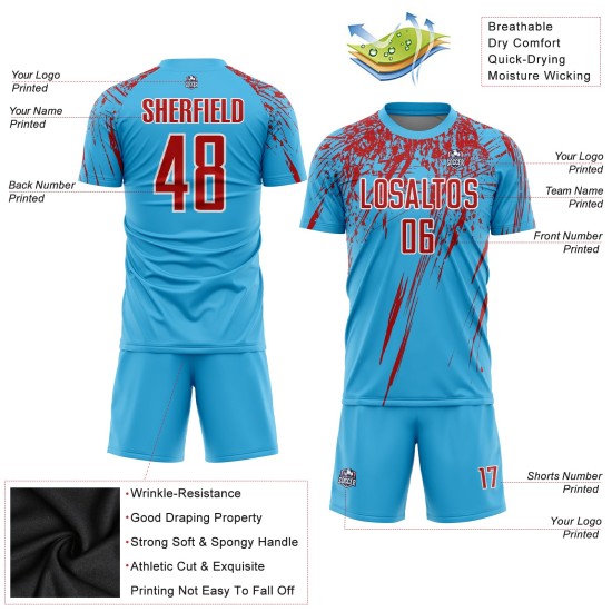 Rot-Weiß Fußball Blau Custom Uniform Sublimation Sky Jersey