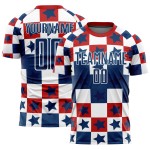 Uniform Rot-Weiß Custom Jersey Royal Soccer Sublimation Quadrate Sterne Und