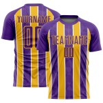 Fußball Sublimation Jersey Custom Gold-Weiß Uniform Streifen Lila