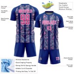 Royal Flowers Pink-Weiß Sublimation Uniform Fußballtrikot Custom