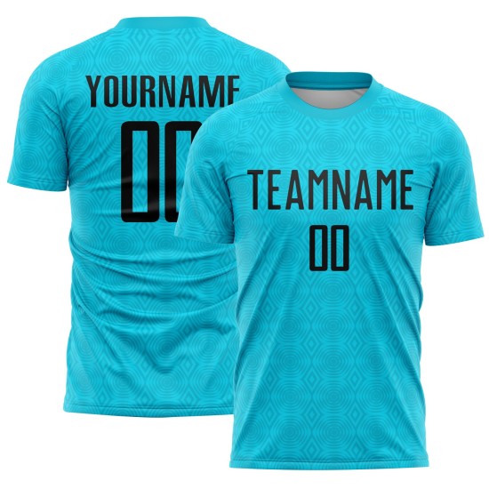 Black Lakes Uniform Jersey Formen Sublimation Custom Blau Fußball Geometrisch