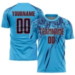 Fußball Navy-Orange Custom Sublimation Blue Sky Uniform Trikot