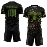 Abstrakte Jersey Uniform Kunst Fußball Neon Sublimation Grün-Pink Fragment Custom Schwarz