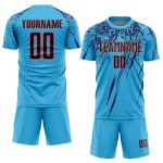Fußball Navy-Orange Custom Sublimation Blue Sky Uniform Trikot