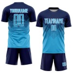 Sublimation Custom Navy Blau-Weiß Uniform Fußball Sky Trikot
